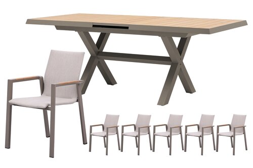 Royal seasons® Solare uitschuifbare dining set voor 6 personen - afbeelding 1