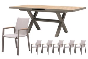 Royal seasons® Solare uitschuifbare dining set voor 6 personen - afbeelding 1