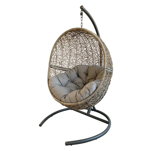 Royal Seasons Vogelnest deluxe hangstoel grijs