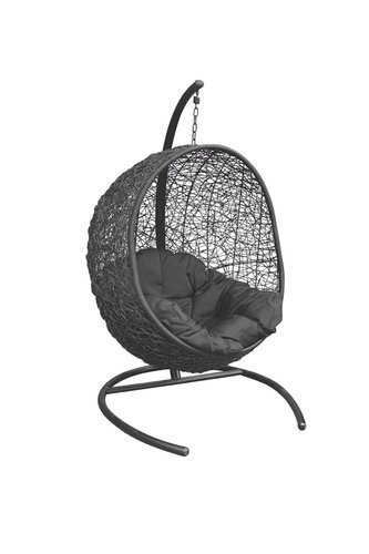 Royal Seasons Vogelnest deluxe hangstoel zwart