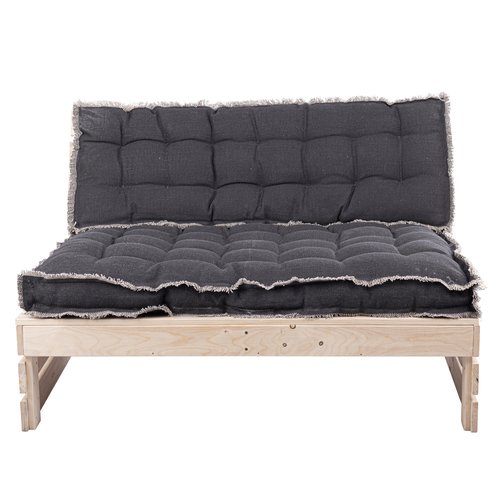 Palletkussen RAFFELED Dark Grey - 120 x 40 x 8 cm - afbeelding 2