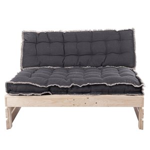 Palletkussen RAFFELED Dark Grey - 120 x 40 x 8 cm - afbeelding 2