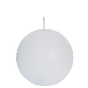 Rustieke bolkaars 80 mm 24u - wit