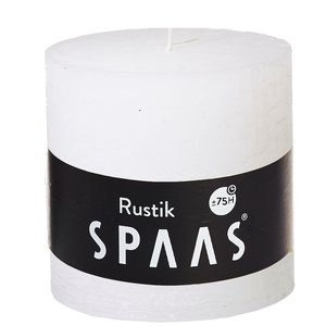 Rustieke cilinderkaars 100/100 mm 75u - wit