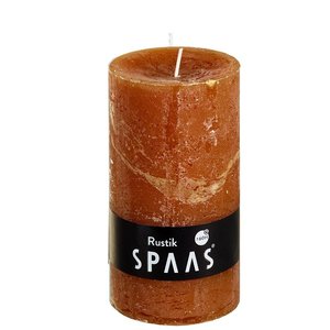 Rustieke cilinderkaars 70/130 mm 60u - kaneel bruin