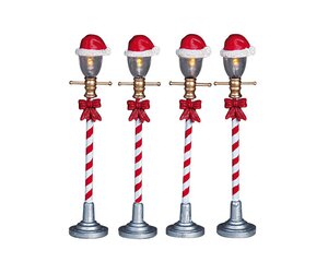 Lemax Santa Hat Street Lamp set van 4 B/O (4.5V)