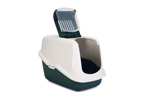 Savic Kattenbak Nestor - L56xB39xH39cm Donkergroen/wit - afbeelding 2