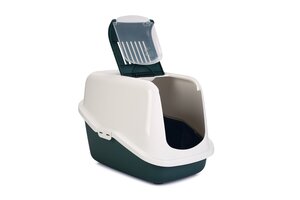 Savic Kattenbak Nestor - L56xB39xH39cm Donkergroen/wit - afbeelding 2