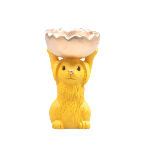 Schaal met haas Oranje - D 11 x H 18 cm