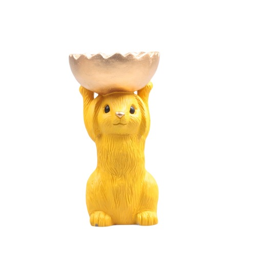 Schaal met haas Oranje - D 15 x H 28 cm