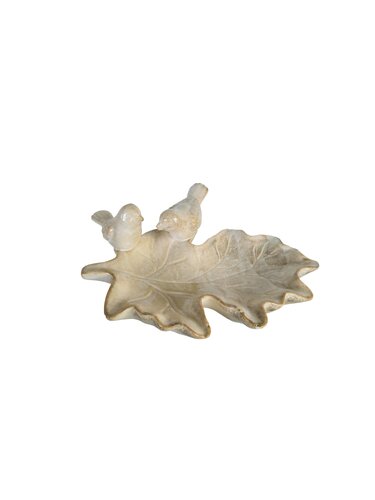 Schaal met vogeltjes - L26xB20cm Beige