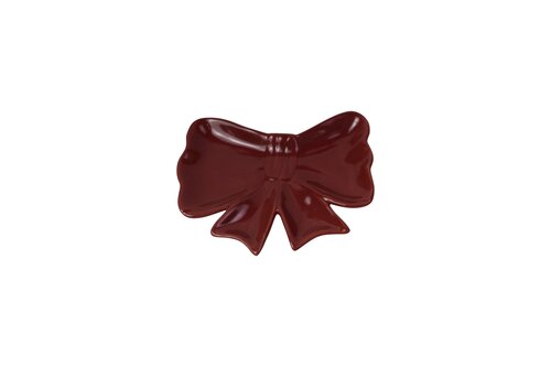 Schaaltje strik 14,5 x 11 cm burgundy