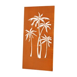 Scherm Palmboom - 90 x 180 cm Cortenstaal
