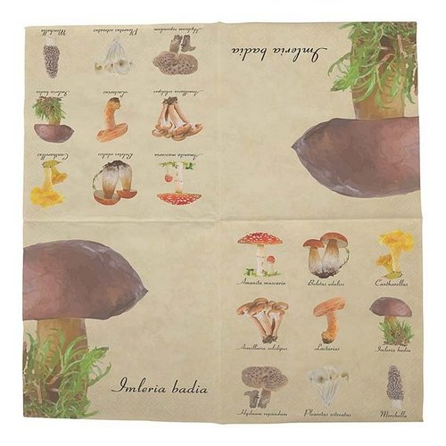 Servetten paddestoelen 33x33cm