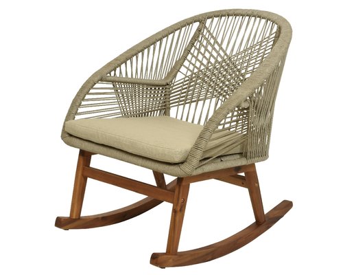 Seville Schommelstoel Beige - 83 x 74 x 88 cm - afbeelding 1