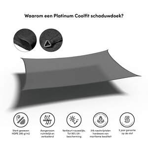 Platinum Shade sail rectangle 400x300 Anthracite - afbeelding 3