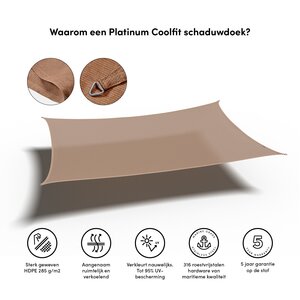Platinum Shade sail rectangle 400x300 Sand - afbeelding 3
