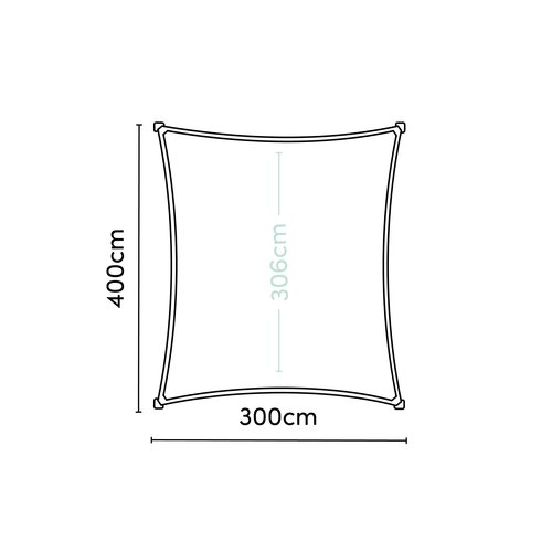 Platinum Shade sail rectangle 400x300 Sand - afbeelding 4