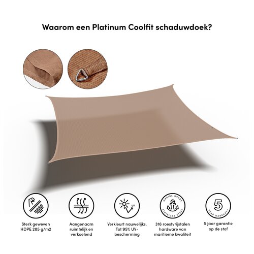 Platinum Shade sail square 360x360 Sand - afbeelding 2