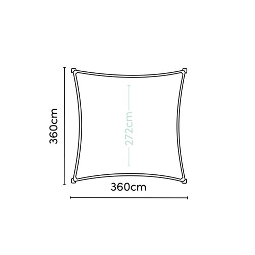 Platinum Shade sail square 360x360 Sand - afbeelding 3