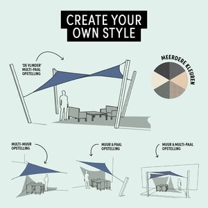 Platinum Shade sail square 400x400 Grey - afbeelding 6