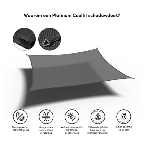 Platinum Shade sail square 500x500 Anthracite - afbeelding 3