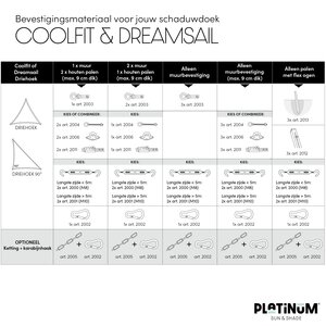Platinum Shade sail triangle 360x360x360 Sand - afbeelding 7