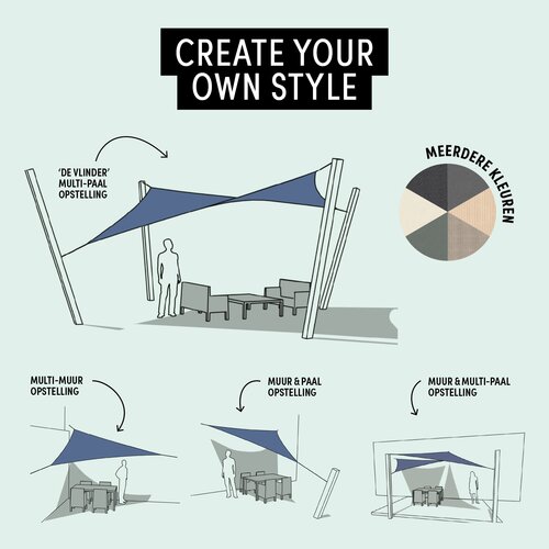 Platinum Shade sail triangle 360x360x360 Sand - afbeelding 8