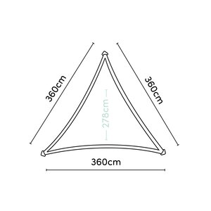 Platinum Shade sail triangle 360x360x360 Sand - afbeelding 4