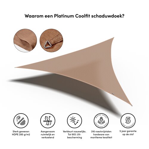 Platinum Shade sail triangle 500x500x500 Sand - afbeelding 3