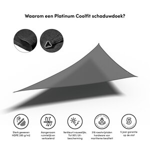 Platinum Shade sail triangle 90° 570x400x400 Anthracite - afbeelding 3