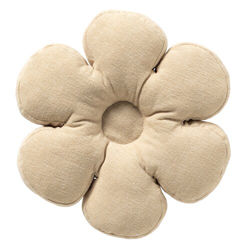 Sierkussen Bloem - 43x43x8cm Perkament - afbeelding 1