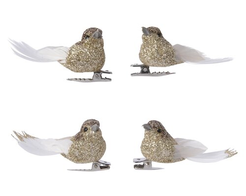 Siervogels op klem - B5xH2,5cm Goud 4 stuks