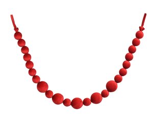 Slinger fluweel - L1,5m Rood - afbeelding 1