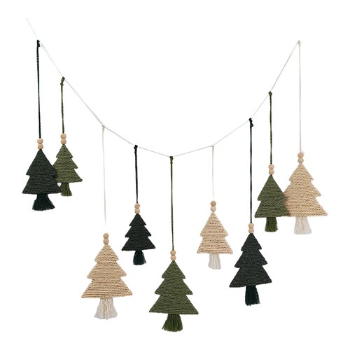 Slinger kerstboompjes touw - L1,34m Meerkleurig