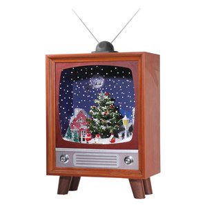 Sneeuw Retro TV Bruin - 38,5 x 20 x 53,5 cm - afbeelding 2