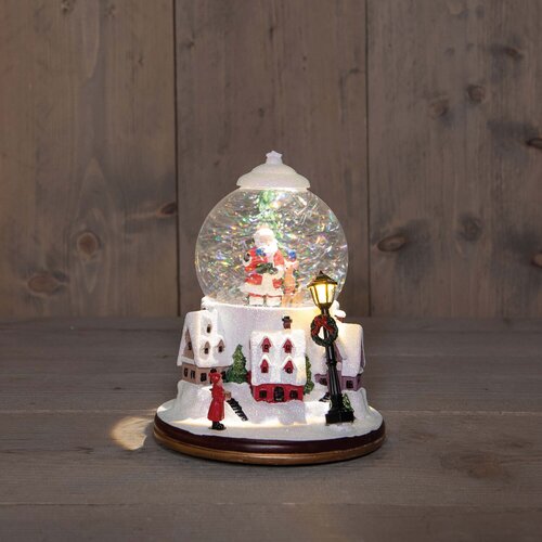 Sneeuwbol led kerstm. 21x15cm wit - afbeelding 1