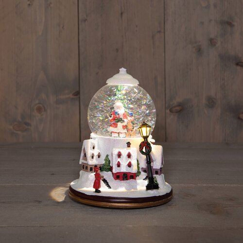 Sneeuwbol led kerstm. 21x15cm wit - afbeelding 3