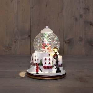 Sneeuwbol led kerstm. 21x15cm wit - afbeelding 3