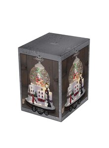Sneeuwbol led kerstm. 21x15cm wit - afbeelding 2