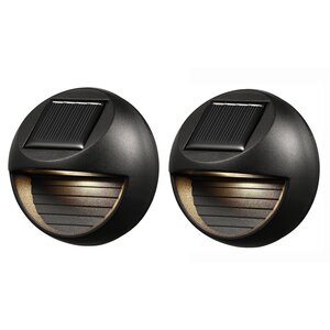 Solar Garden Solar downlight D 8 x 4,5 cm zwart - 2 stuks