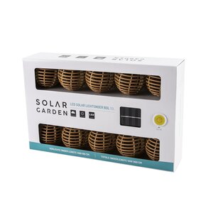 Solar Garden Solar lichtsnoer 10L bol D 7 cm PP natural kabel bruin - afbeelding 3