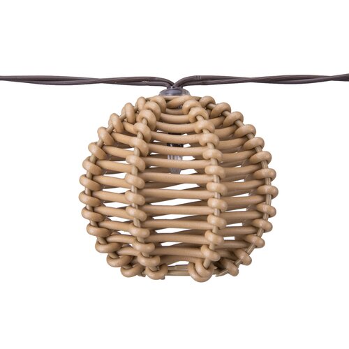 Solar Garden Solar lichtsnoer 10L bol PP natural kabel bruin - D6cm