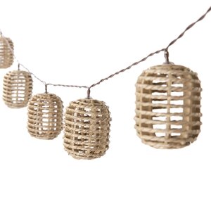 Solar Garden Solar lichtsnoer 10L ovaal D 5 x H 7 cm seagrass natural kabel bruin