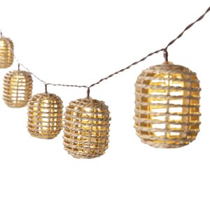 Solar Garden Solar lichtsnoer 10L ovaal seagrass natural kabel bruin - D5xH7cm - afbeelding 2