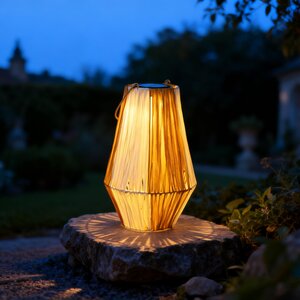 Solar Garden Lantaarn Solar USB - D23xH23cm Wit/Naturel - afbeelding 3