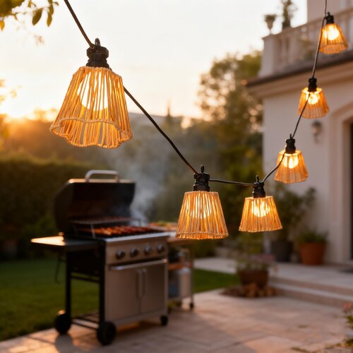 Solar Garden Solar + USB partylight 8L natural - D9xH8cm - afbeelding 5