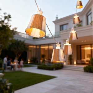 Solar Garden Solar + USB partylight 8L natural/white - D9,5xH8,5cm - afbeelding 5
