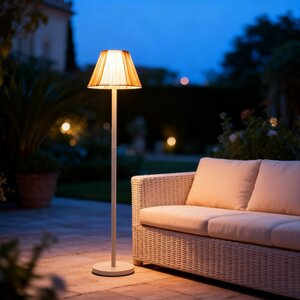 Solar Garden Solar + USB vloerlamp natural/white - D30xH145cm - afbeelding 4