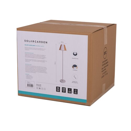 Solar Garden Solar + USB vloerlamp natural/white - D30xH145cm - afbeelding 5